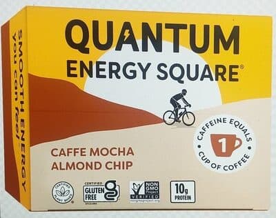Caffe Mocha Almond Chip Coffee-Infused Energy Squares Bars, Caffe Mocha Almond Chip